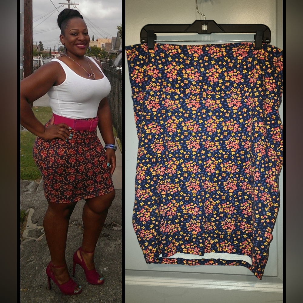 Floral Pencil Skirt - Multicolor